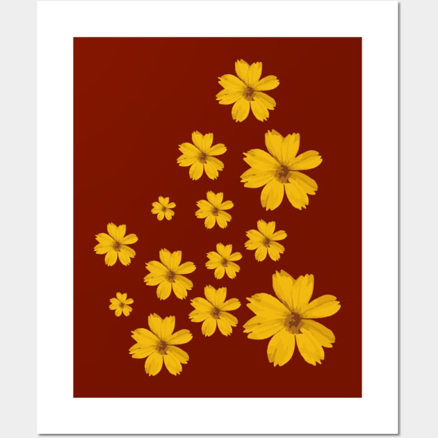 Daisy flower pattern yellow Wall Art by carolsalazar